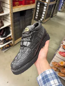 A&A MENS BOOTS, ZAPATO ESTILO 50H SEFENI, PIELES EN IMITACION COCODRILO, AVE Y MANTARRAYA, SUELA RAYAS, SUPER LIGERO