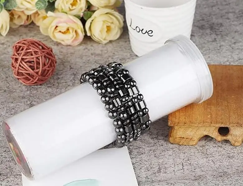 4 pcs Magnetic Tiger Eye Bracelets Hematite Bracelet Adjustable Magnetic Bracelet Wristband for Mom, Dad, Wife, Friend, Couple