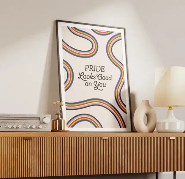Pride Rainbow Wall Art: LGBTQ+ Affirmation Poster