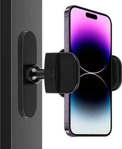 360° Adjustable Aluminium Magnetic Smartphone Holder, Compact Mobile Phone Accessory for Gym Workout & Training (Black, Compatible with Android)