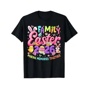 Family Easter 2026 Easter Crew Matching Outfit | Women Men T-Shirt - Summer Casual Short Sleeve Tee, Crew Neck, Perfect For Daily Wear & Holiday Gifts, Birthday Party, Easter, Mother'S Day, Father'S Day Gifts Costumes For Mens