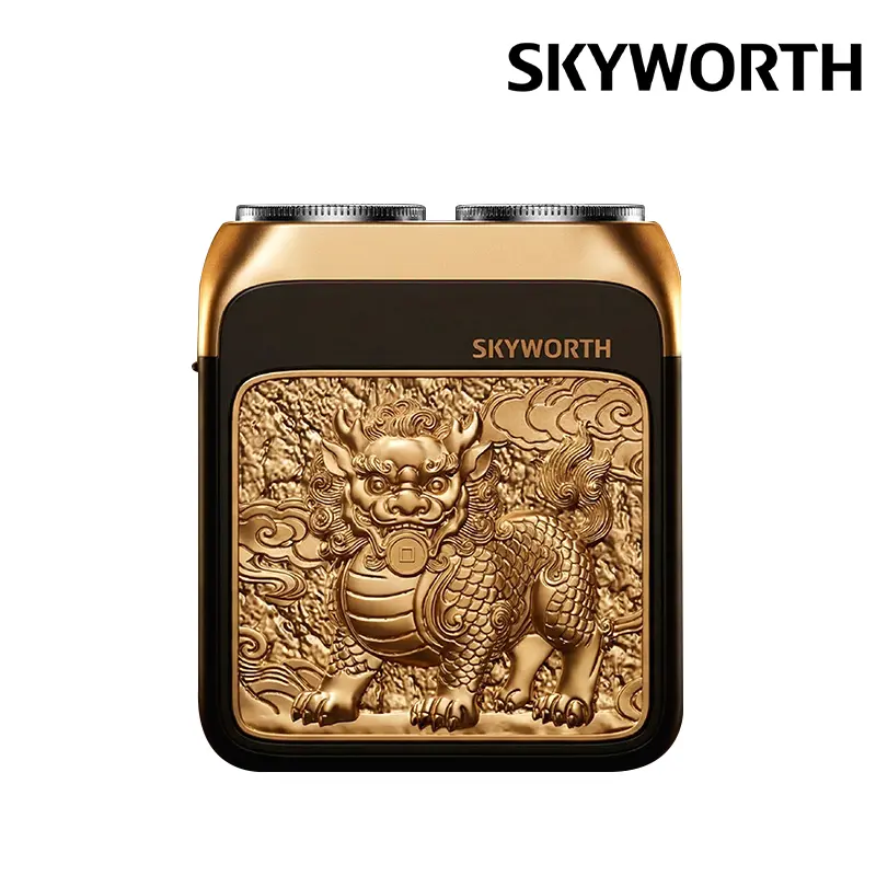 Skyworth Fortune Guardian Antibacterial Electric Face Shaver with Pixiu Metal Relief - 9000 RPM Motor, 36-Blade System, 108000 Cuts/Min, IPX7 Waterproof, 60-Day Battery Life, Blend of Tradition & Modern Grooming, Pixiu Pattern