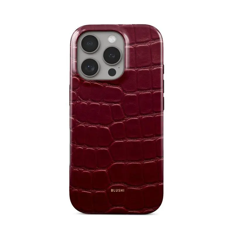 Crocodile Printed LeatherPhone Case - Blushi| Touch Phone Case | Dual Layer Shockproof Cover with Polycarbonate Shell & TPU For iPhone 17 16 15 14, 13, 12, 11 Pro Max X 8 7 SE series, Gift for her, Gift for girlfriend,Thankgiving's Day Christmas gift