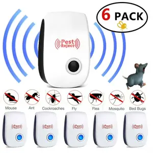 6-Pack Ultrasonic Pest & Rodent Repellers — Suitable for rodents, roaches, spiders, ants, mosquitoes, flies & geckos. Ideal for Home, Kitchen, Basement, Attic, Garage, Warehouse — Upgraded Electronic Plug-In Indoor Pest Control - Repellent plug
