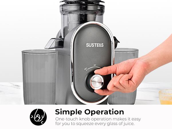 SUSTEAS Slow Juicer for Greens & Hard Vegetables – 4X More Juice Than Fast Juicers, Low Heat & Noise Juicermachine SUSTEAS Slow Juicer for Greens & Hard Vegetables – 4X More Juice Than Fast Juicers, Low Heat & Noise Juicermachine