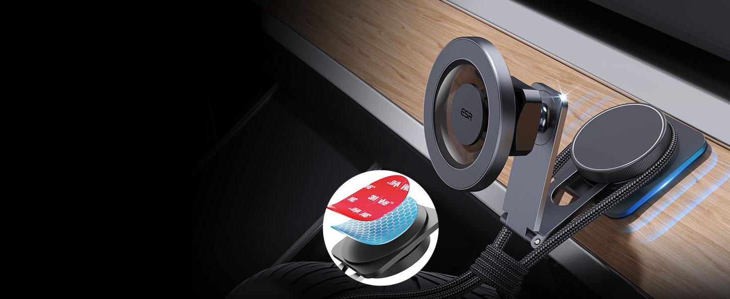 ESR for MagSafe Car Mount, Car Phone Holder, Tesla Touchscreen Car Mount, Magnetic Phone Holder for Car, for iPhone 17/16/16e/15/14/13/12, S25, Pixel 10, Charging Not Supported(2 Metal Rings Included) ESR for MagSafe Car Mount, Car Phone Holder, Tesla Touchscreen Car Mount, Magnetic Phone Holder for Car, for iPhone 17/16/16e/15/14/13/12, S25, Pixel 10, Charging Not Supported(2 Metal Rings Included)
