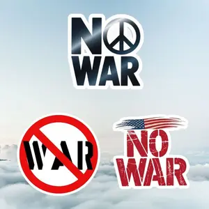 Anti-War Peace Vinyl Sticker Set 3PCS – No War Protest Graphic, USA Flag Design, Patriotic Decals for Laptop, Water Bottle, Stickers books