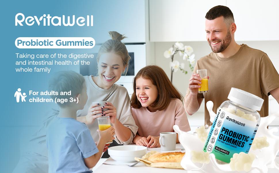 Revitawell Probiotic Gummies for Adults & Teens, 3.6 Billion CFU per Serving, Yogurt Flavor Supplement Wellness probioticwomen Versatile Use Pure Healthcare feminine balance gummies, TikTokShopBlackFriday