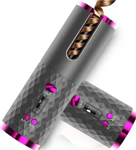 Cordless hair curler automatic,Cordless Ceramic Hair Curler with Auto Curling, lazy person's curling hair care tool - USB Rechargeable, 6 Adjustable Heat Settings & Timer, Built-in Battery, 3 Temp Modes for All Hair Types, Perfect Birthday/Gift for Women