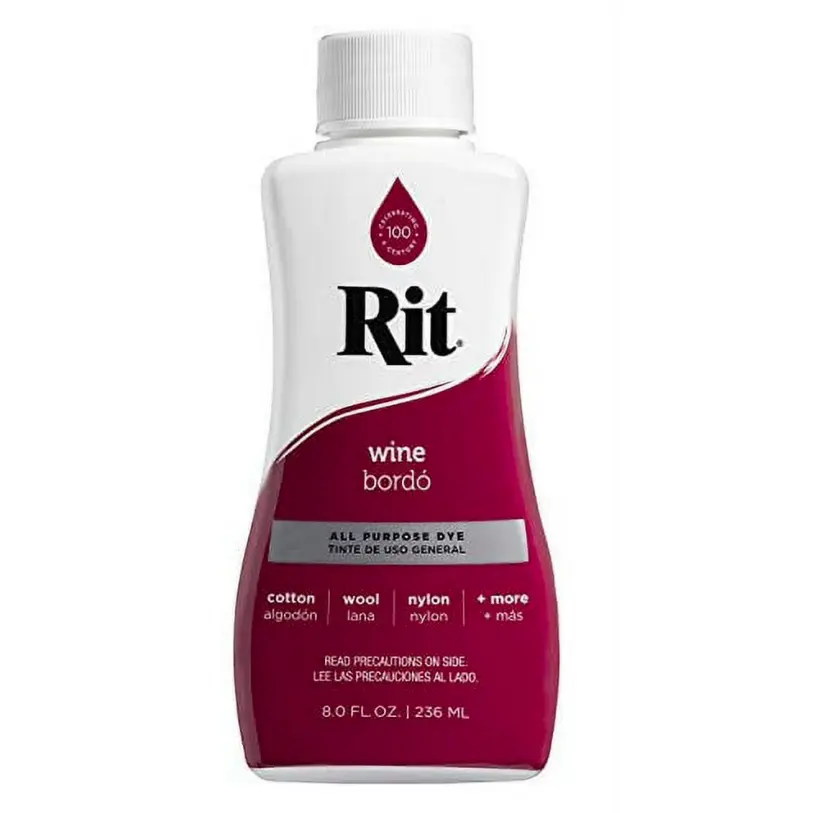 Rit Liquid Fabric Dye, 8 oz - Compatible with Rayon, Colored Fabrics & Nylon for Clothing, Décor & Crafts, Rayon Fabric