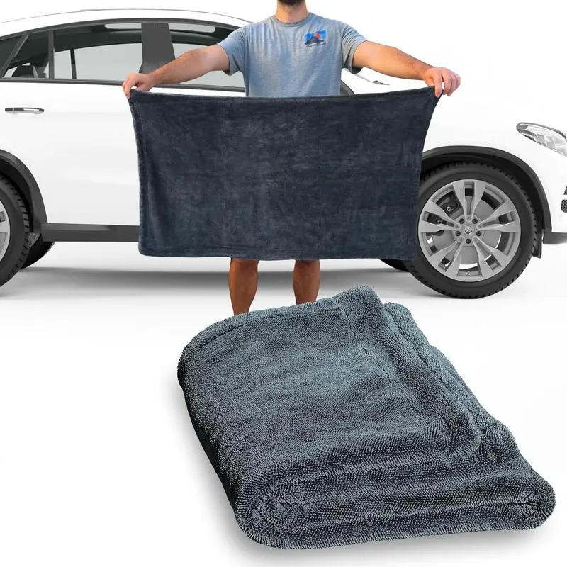 DEXH 1300GSM Twisted-Loop Microfiber Car Drying Towel, 24x36 in Edgeless Design, Auto Detailing Tool with Lintfree Finish, Onestroke Drying, Durable for Many Washes, Gentle on Paint for a Shiny Finish (for Cars, Trucks, SUVs)