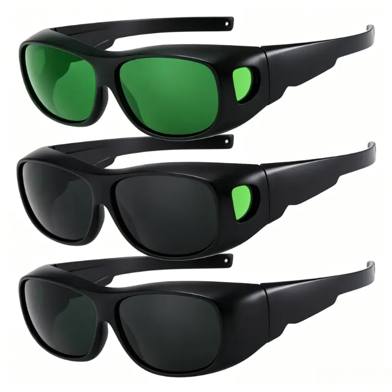 Unisex 3-Pack Over-Eyeglass Active Eyewear - Square Frame, Polarized UV400 Protection Lenses, Non-Prescription, Outdoor Sports Sunglasses, Over-Glasses Non-Prescription Glasses, Fit for Driving, Fashion Accessory