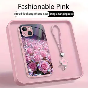 Suitable for [iPhone 15 Plus], a premium women’s phone case 🤩, featuring a beautiful four-leaf clover lanyard 🍀. A free four-leaf clover lanyard is also included. Optical Illusion Crystal Rose Art Phone Case 952