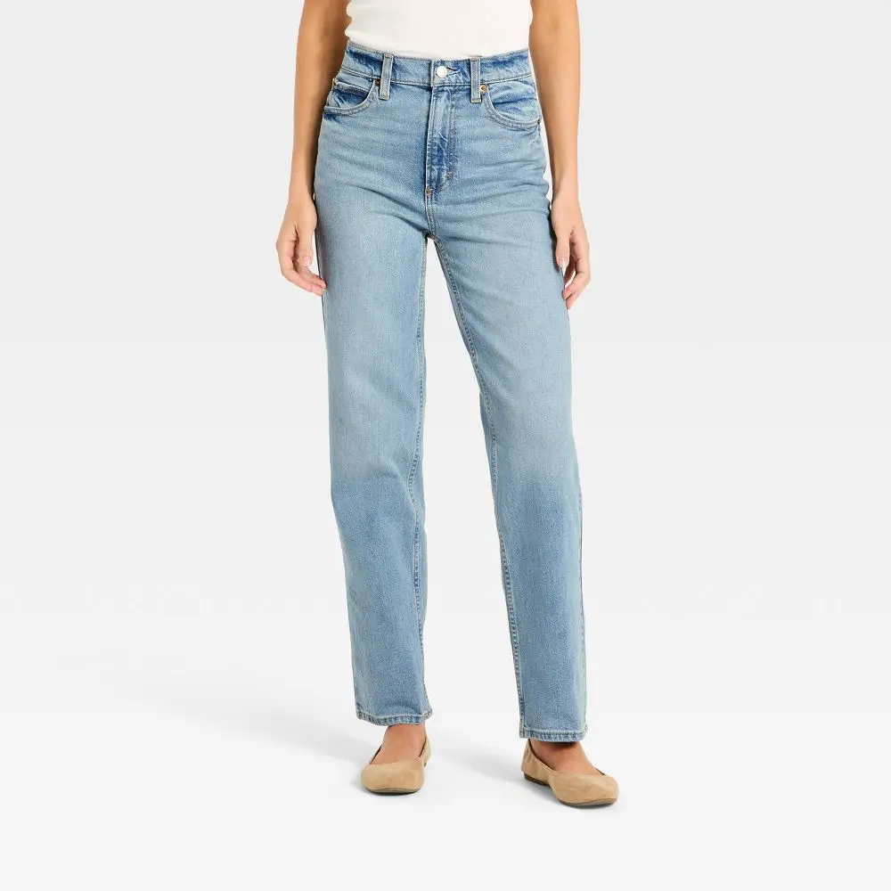 Women's Highest-Rise Vintage Straight Cotton Spandex Garment Bottoms - Lady-Fit Universal Jeans