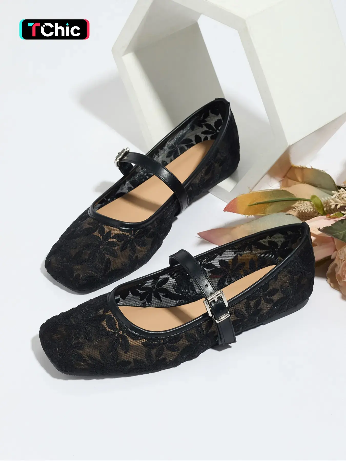 Women's Elegant Lace Pattern Ballet Flats, Chic Ballet Flats, Ballerina Flats, Feminine Balletina Flats, Fashionable Pointed Toe Casual Trendy Flat Shoes for Summer, Lightweight Breathable Comfortable Shoes for Daily Wear, Versatile Flat Shoes, Girl