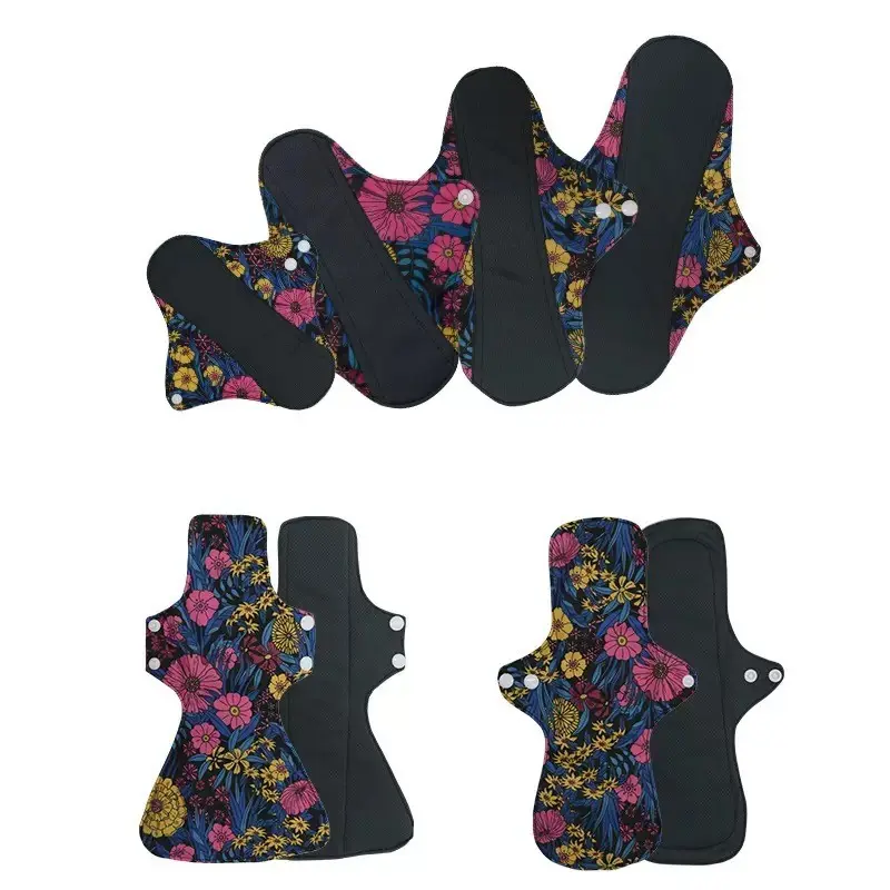 8-Pack Washable Sanitary Pads, Menstrual Pads, Period Pads, Breathable and Absorbent, Leak-Proof, Eco-Friendly, Durable, Easy to Clean, Unscented, Feminine Hygiene Products, Sanitary Napkins, Single Item