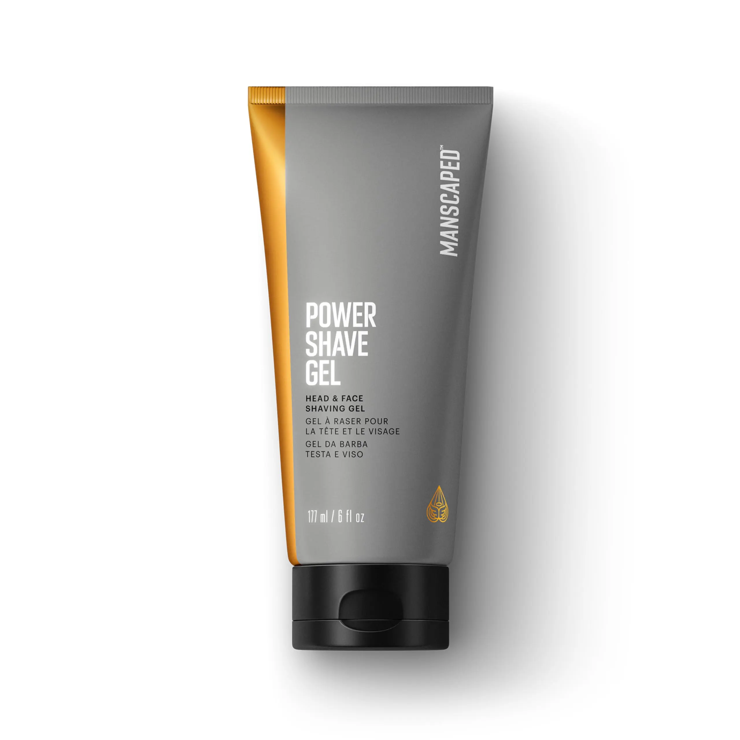 MANSCAPED® Power Shave Gel, Men's Soothing Head & Face Shaving Gel, with Witch Hazel & Gentle Liquid Exfoliants to Help Defend Against Irritation, Ingrown Hairs & Razor Bumps, 6 fl oz