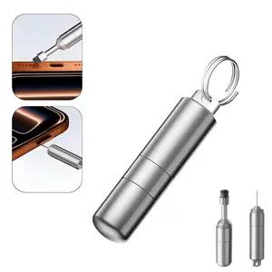 SIM Card Removal Tool - SIM Ejector Pin with Cleaning Brush and Small Carabiner Clip - 2 in 1 EDC Eject Pins Reset Needle for Cell Phones