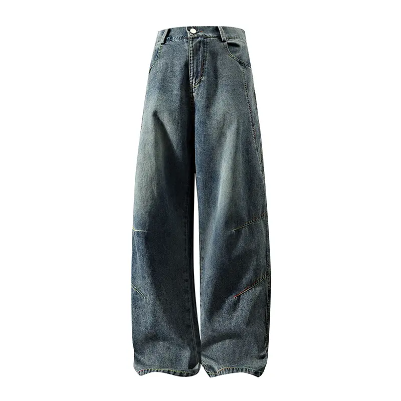 Men's Lyocell Retro Lightweight 9/10 Denim Pants, Curved Cut Loose Washed Wide Straight Leg Jeans, High-Quality Breathable Streetwear Casual Trousers For Everyday Wear#SummerWins