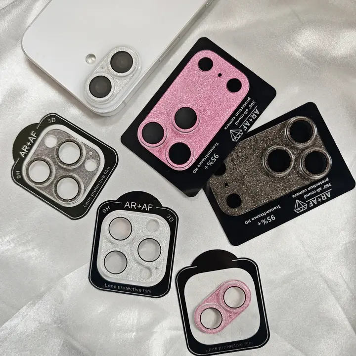 Latest Sparkling Diamond Lens Pr17 Pro Max/17 Air/16 Plus/16 Pro/16 Pro Max/15/14/13 Pro Max/14 Plus Camera Lenses High-Definition, Drop-Resistant, Durable iPhone Lens Protector