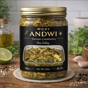 Micky Andwi Haitian Marinated Pork 16 OZ 100% Natural Richly Seasoned with Authentic Spices Ready to Eat Authentic Homemade Haitian Taste - Traditional