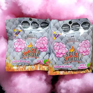 BARULLO Spicy Sandia Cotton Candy - Spicy & Sweet Fruity Flavor Soft Fluffy Texture Perfect for Snacking Parties or Fun Treats Pack of 10