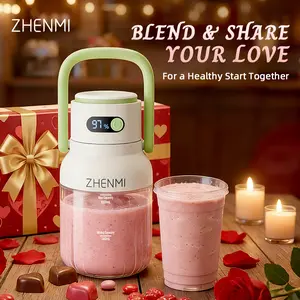 [Live-Ex]  ZHENMI Cordless Portable Blender: BPA-Free, 33oz, Ice Crushing & USB Charging. The Ideal Valentine's Day Gift for Healthy Drinks!
