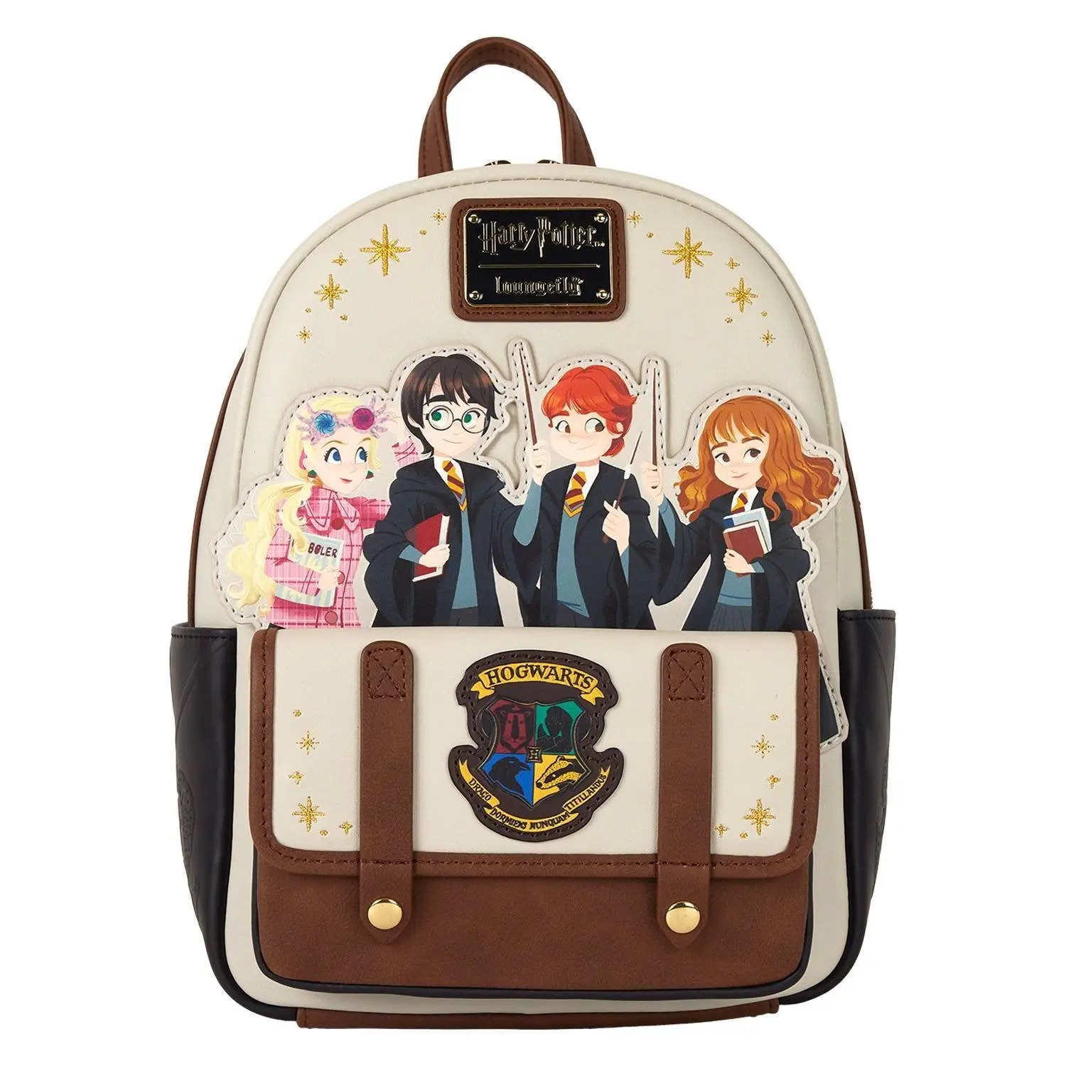 Loungefly Harry Potter Hogwarts Faux Leather Mini Backpack with Character Applique and Embroidered Details, Magical Collectible for Back to School, Magical Backpack, Back To School Haul, First Day Of School