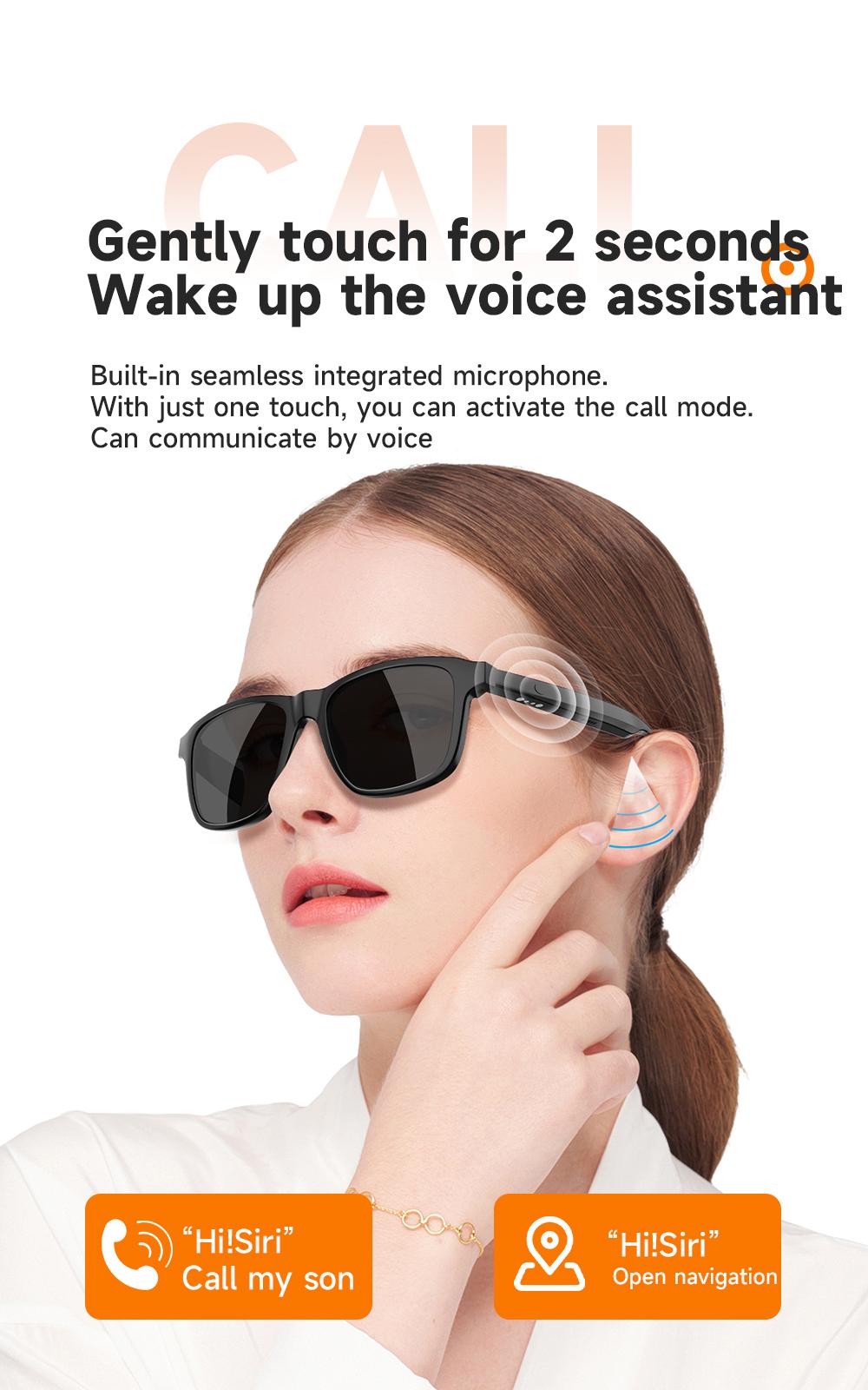 Smart Glasses, Bluetooth Sunglasses Audio Eyewear, Built-in Mic & Speakers, Athletic/Outdoor UV Protection Unisex, Summer,Waterproof, Smart Summer Gear Smart Glasses, Bluetooth Sunglasses Audio Eyewear, Built-in Mic & Speakers, Athletic/Outdoor UV Protection Unisex, Summer,Waterproof, Smart Summer Gear