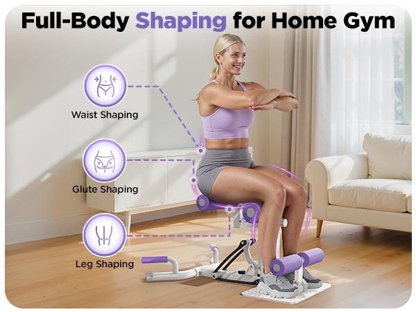 FEIERDUN DQ2Adjustable Deep Squat Machine - 7 Level Resistance Glute & Leg Trainer for Home, Multi-Functional Equipment for Women to Strengthen Core, Hips and Thighs, abdominal bench