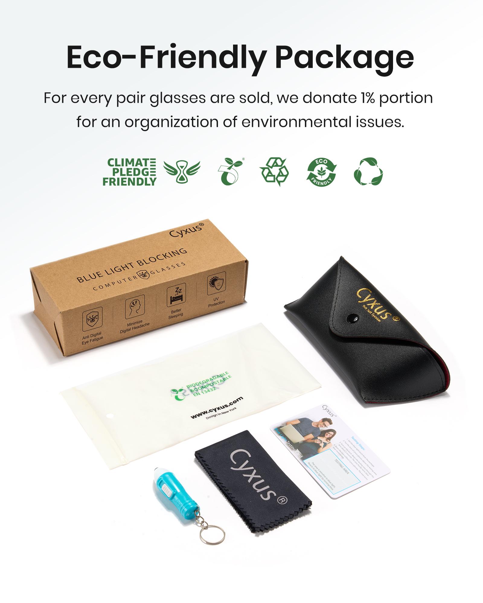 Cyxus Anti Blue Light Glasses for Women-Lightweight Small Face, Nose Friendly for Round Face,Metal Frame TR90,Oversized Cat Eye ,Blue Light Filter,Block harmful rays, Work Office Home Gaming，For Unisex HD High Quality Eyewear Non Prescription - 8169