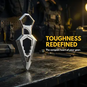 Multifunctional 9-in-1 Practical EDC Keychain Pendant Leverage  Tool Multi-Tool  Everyday Carry Fix Quick Cutter Multitool Mini Wrench for Home Outdoor Camping Travel Fieldmaster multi-functional