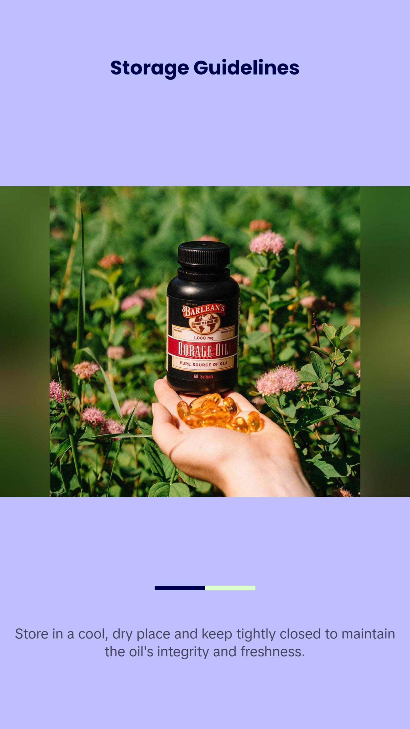 Barlean's Borage Oil Capsules, 1000mg Cold Pressed Pure Borage Seed Oil GLA Supplement Healthcare Dietary