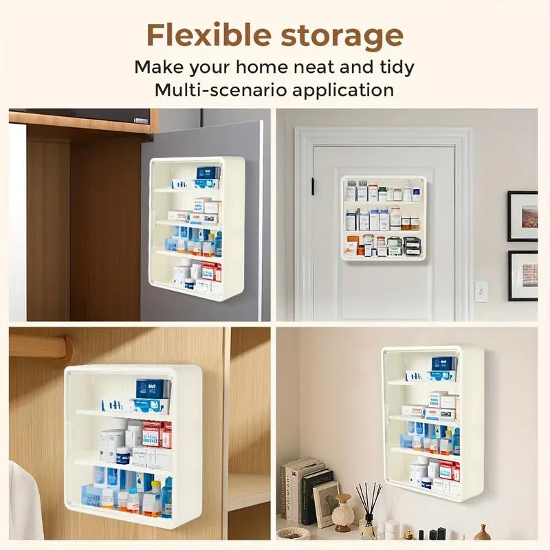 Three-Layer Wall-Mounted Figure Model Storage Display Box Multifunctional Plastic Magnetic Door Opening for Convenient Storage and Display