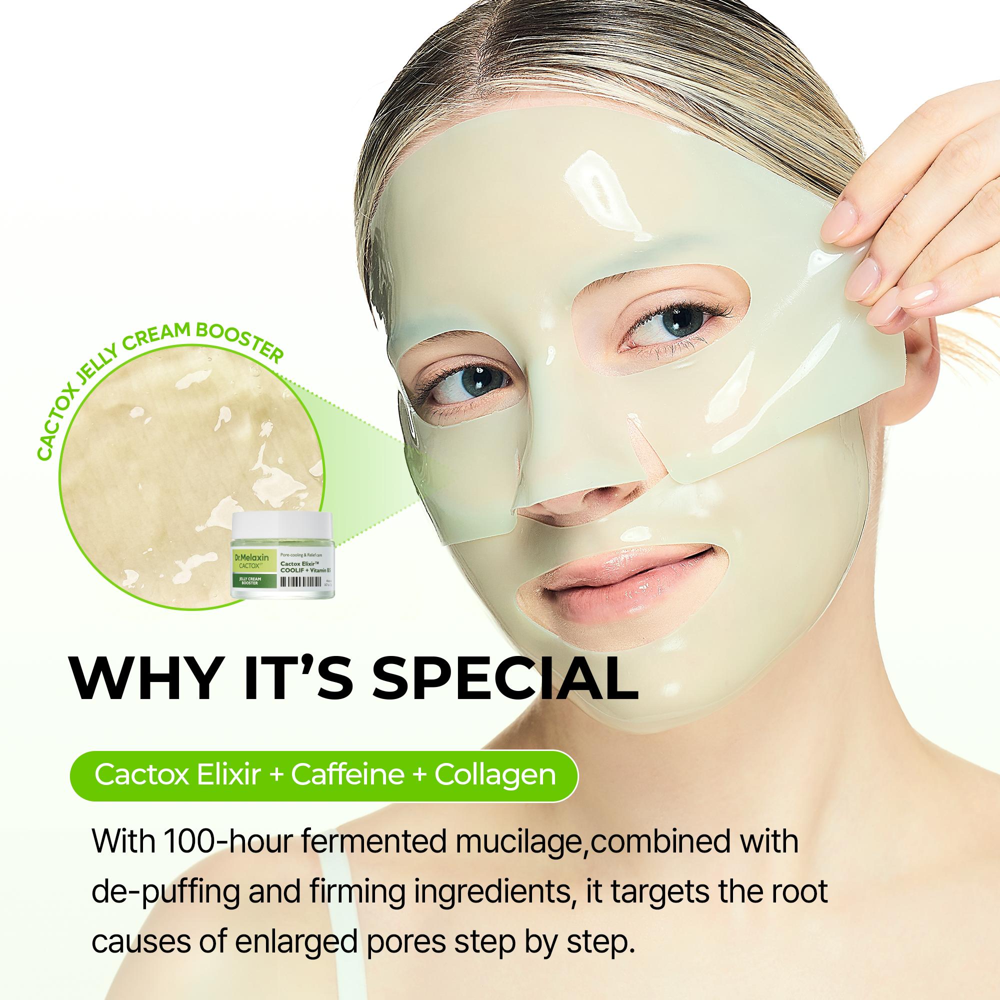 [Dr.Melaxin Official] CACTOX DE-PUFFING PORE TOX MASK SET with Cactus Cooling Reduce Puffiness & Pore Tightening for Visible Pore Care Skin Repair