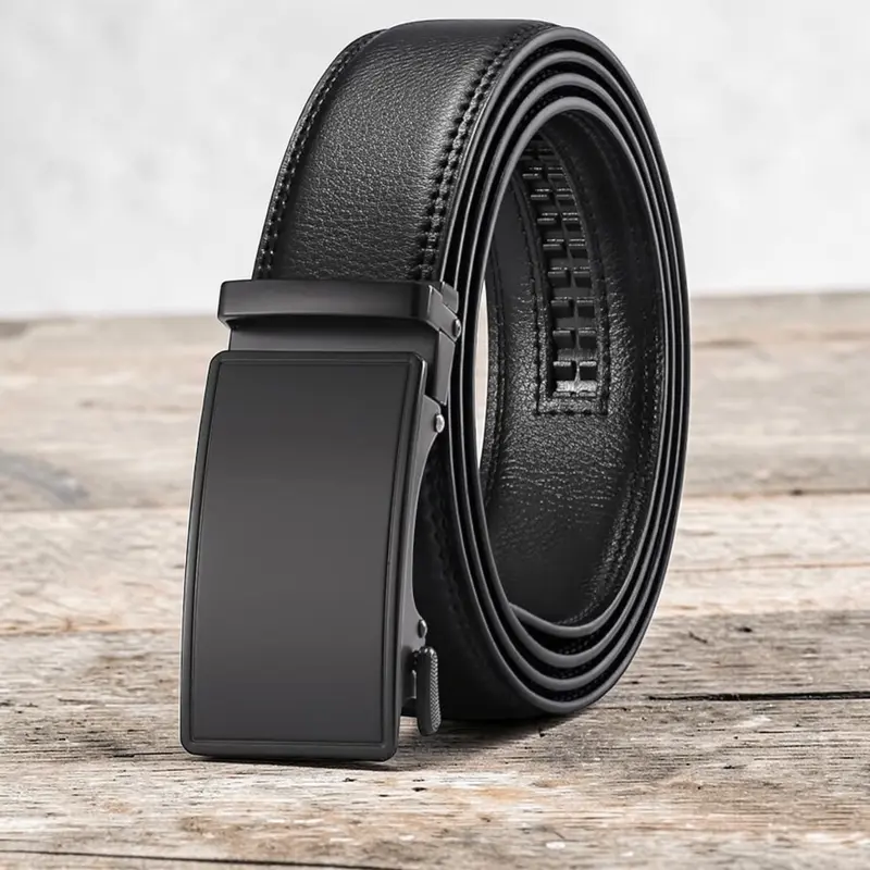 chinese dress ladies Bostanten Mens Belts Leather Ratchet Dress Belt with Automatic Sliding Buckle, Waist 34-36