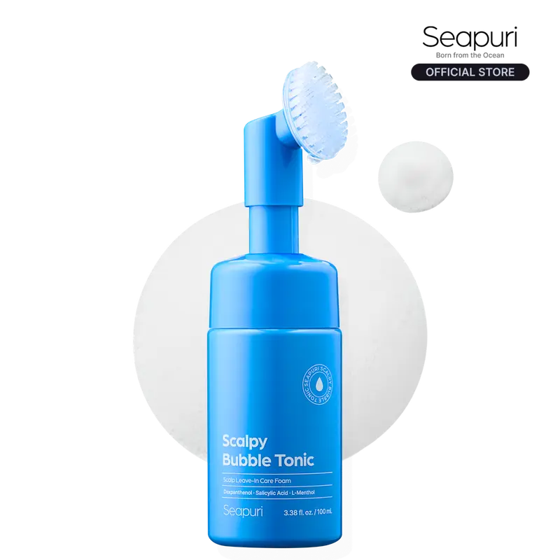 [Seapuri] Scalpy Bubble Tonic for Dry & Itchy Scalp | Hair Thickening & Strengthening | Salicylic Acid, Menthol, Dexpanthenol | Korean Hair Care | 3.38 fl. oz.