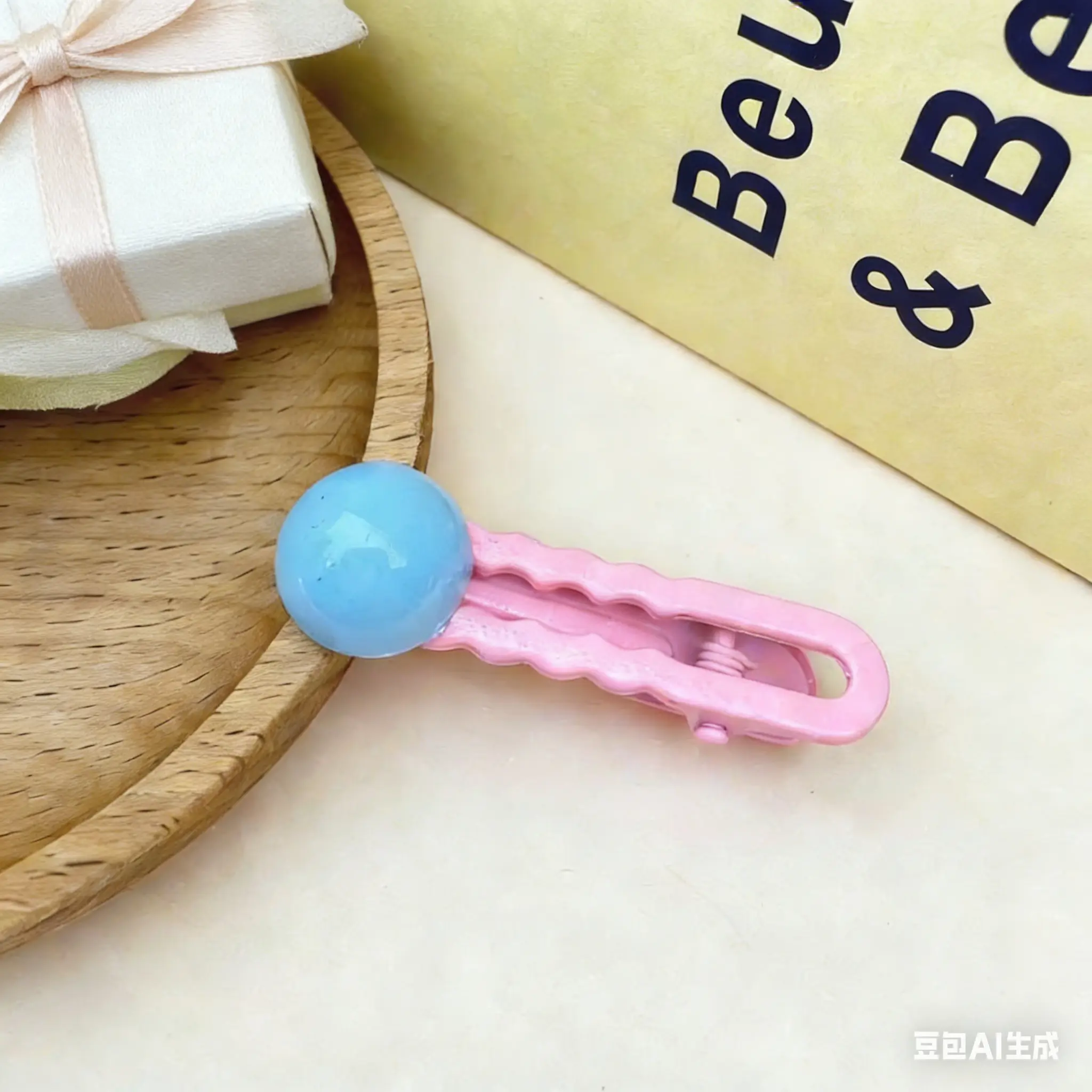 1-Piece Blue and Pink Hairpin - Fashion Accessory for Gifting Friends, Holiday Gift