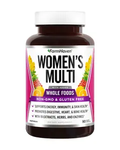 FarmHaven Multivitamin for Women - Whole Food Multivitamin with 22 Es Nutrition sential Nutrients, Supports Energy, Immunity & Heart Health, Dietary Supplement Superior Formula Healthcare Fitness Nutrition Edible Fruits