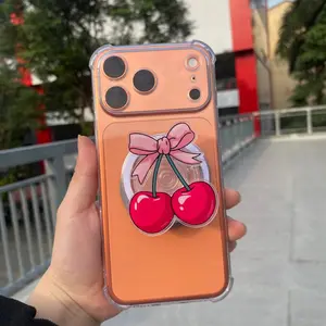 Cute Cherry Bow Magsafe Phone Grip,  E-Reader Grip Kindle Accessories, Girly Phone Holder, Gift for Her