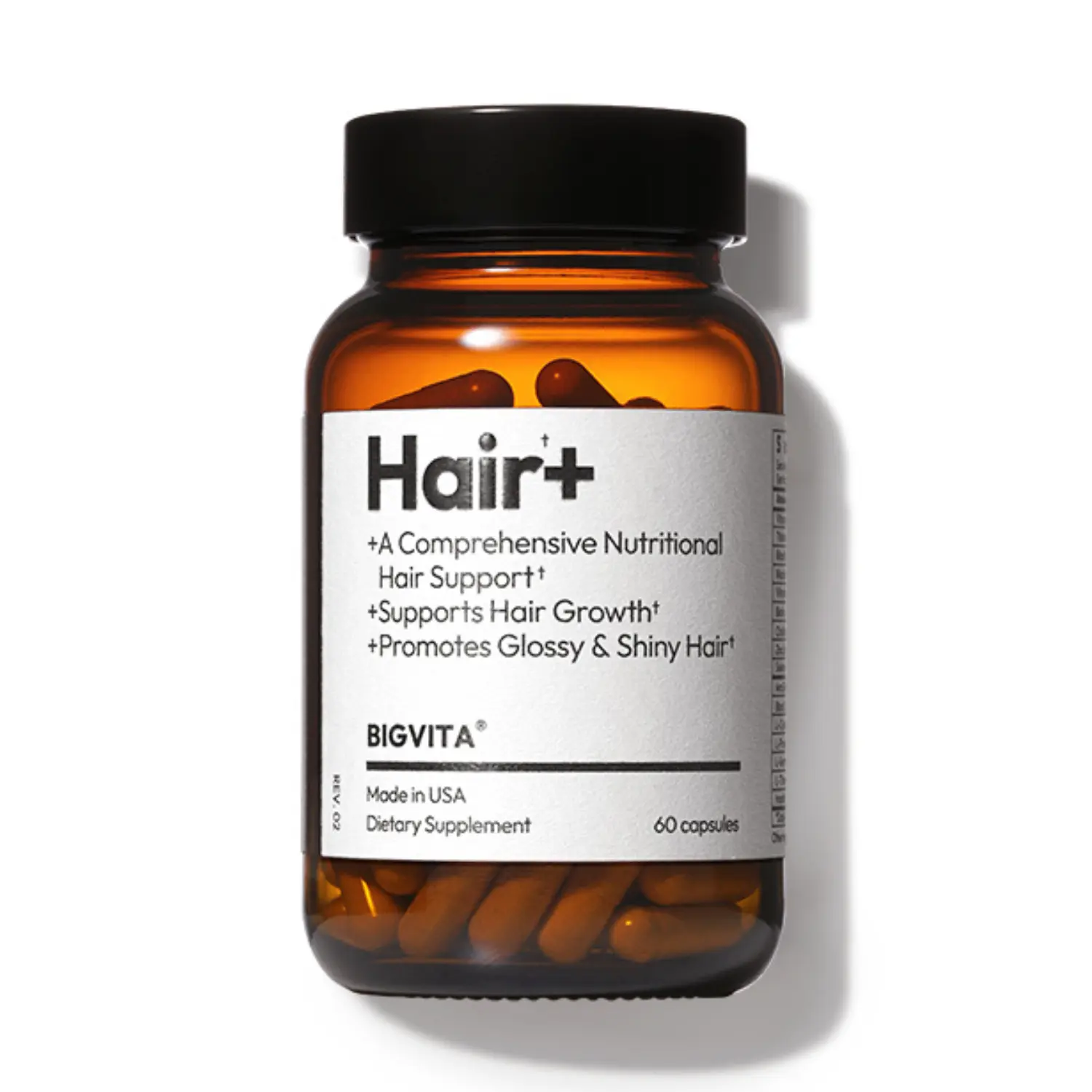 BIGVITA Hair+ | Fast Hair Regrowth for Thicker, Fuller Hair | AnaGain Nu, Biotin, Black Sesame Extract | Hair Loss Support for Women & Men