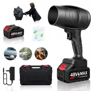 Cordless Leaf Blower 48V Lithium-Ion Battery Powerful Handheld Electric Blower for Lawn Care Yard Cleaning Removing Leaves Snow Dust Lightweight Portable Multi-Functional Tool