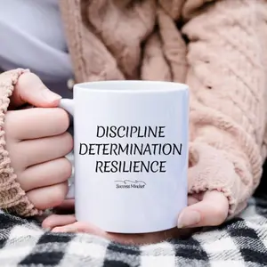 Discipline Determination Resilience And Motivational Success Mindset Phrase 11oz 15oz Inspirational Coffee Mug Cup