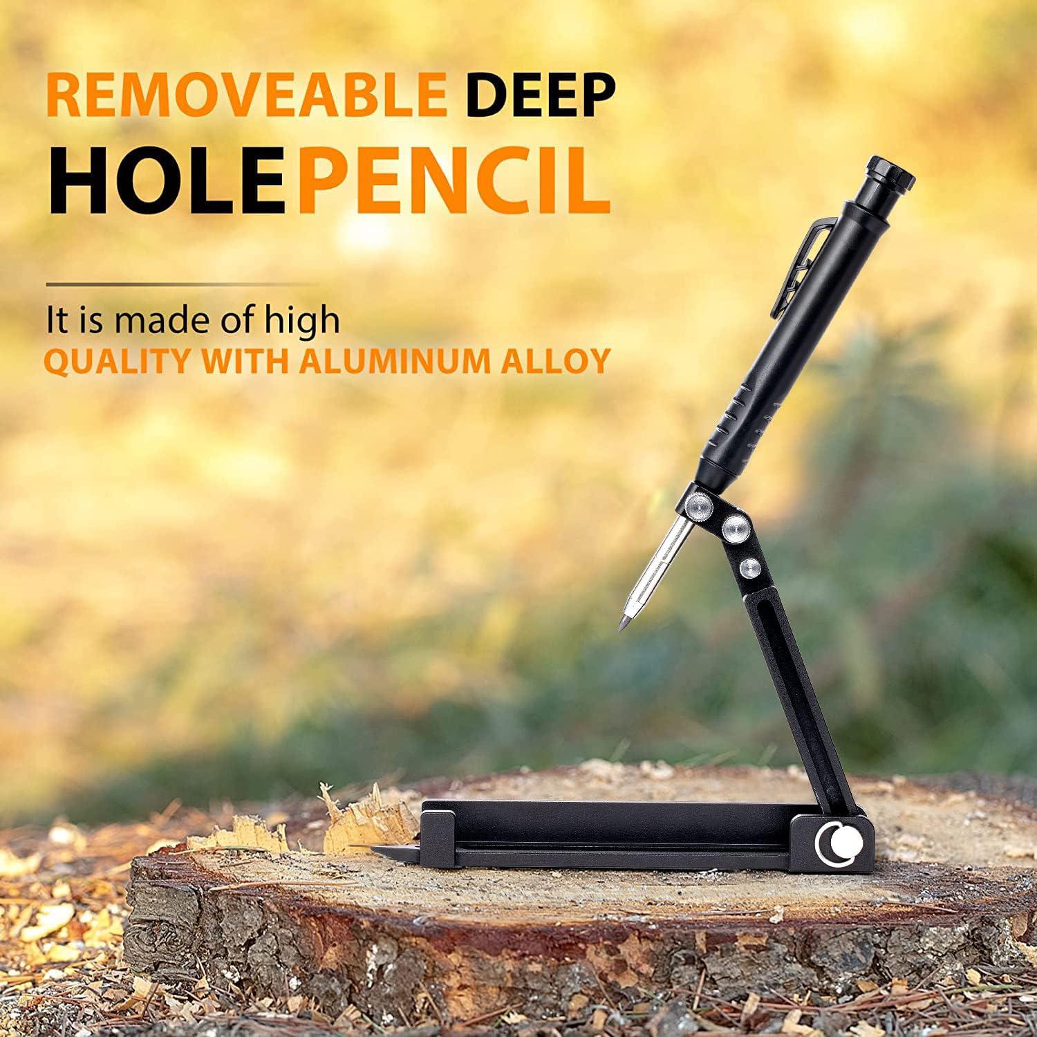 Multi-function Scribing Tool - Construction Pencil- Aluminum Alloy Scribe Tool with Deep Hole Pencil,DIY Woodworking Scribe Gauge Scriber Line Maker Measuring Tool,Gifts For Men Multi-function Scribing Tool - Construction Pencil- Aluminum Alloy Scribe Tool with Deep Hole Pencil,DIY Woodworking Scribe Gauge Scriber Line Maker Measuring Tool,Gifts For Men