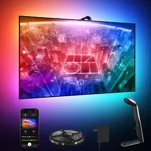 Smart TV Backlight with Camera Sync – 3M for 45-55” TVs / 5M for 55-65” TVs. App control, real-time screen color matching & music sync for immersive viewing.