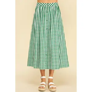 Louise Gingham Skirt- Green