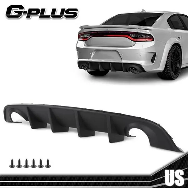 MOTOR GPLUS Matte Black 1* Rear Diffuser Bumper Lip Car Exterior Trim - High Quality and Durable Direct Fit Replacement Part for Dodge Charger SRT 2015-2023, Styling Accessory, Father's Day Gift