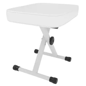 Adjustable Piano Bench with Padded Seat - 3-Height X-Frame Stool for Practice, Non-Slip Feet