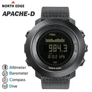 NORTH EDGE APACHE-D NEW Free Diving Watch Outdoor Sports Men Watch Altimeter Barometer Compass 10ATM Waterproof Watches for Man Reloj Hombre