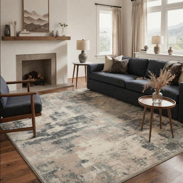 GENIMO Christmas Modern Abstract Design Area Rug Soft Lightweight Cushioned Feel Durable for Living Room Bedroom Dining